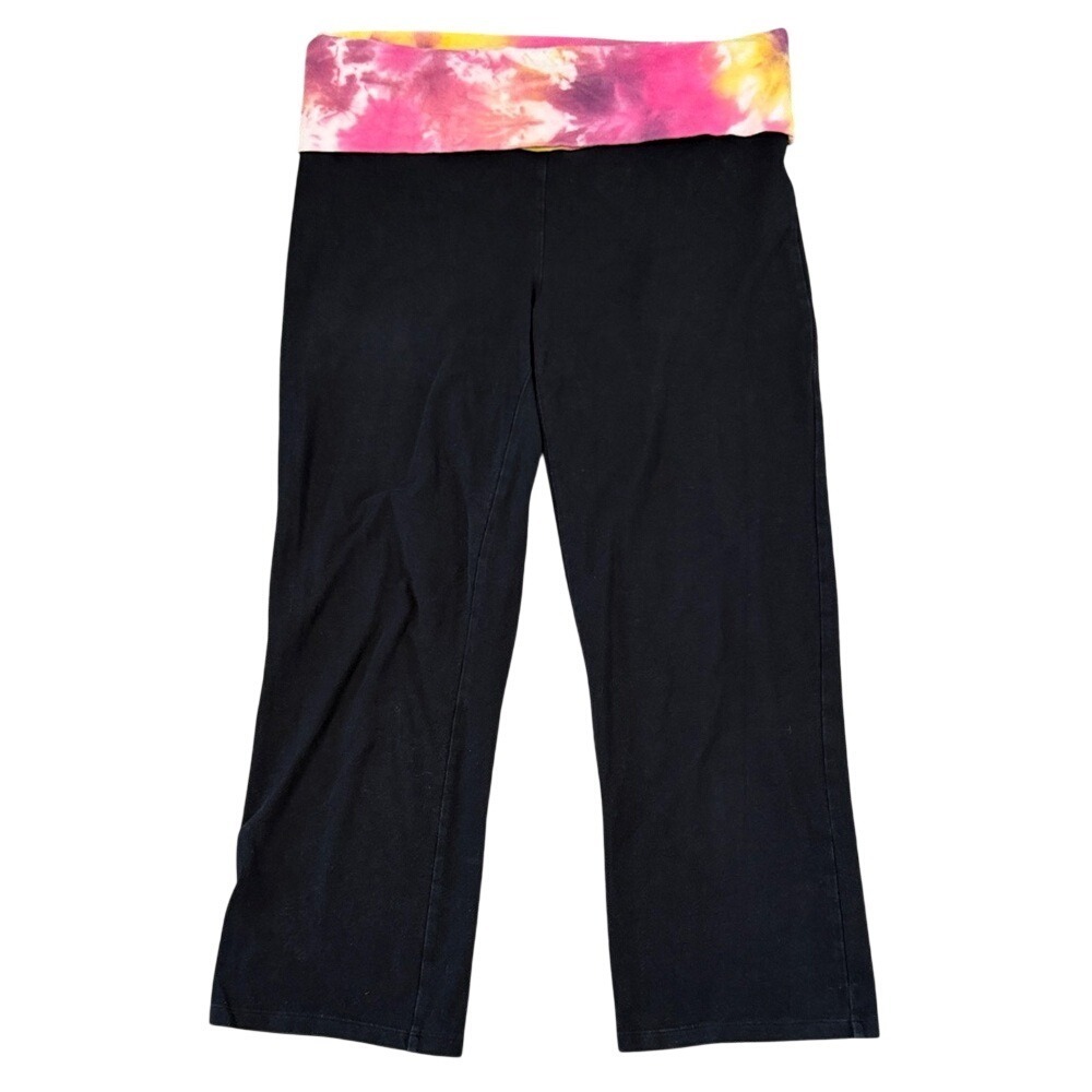 Victoria's Secret PINK Y2K Cropped Yoga Pants Tie Dye Logo XS - Picture 2 of 5